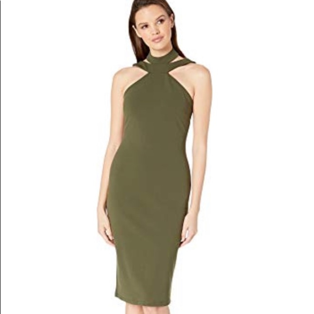 Bebe halter dress - olive - 8 - brand new w tags
